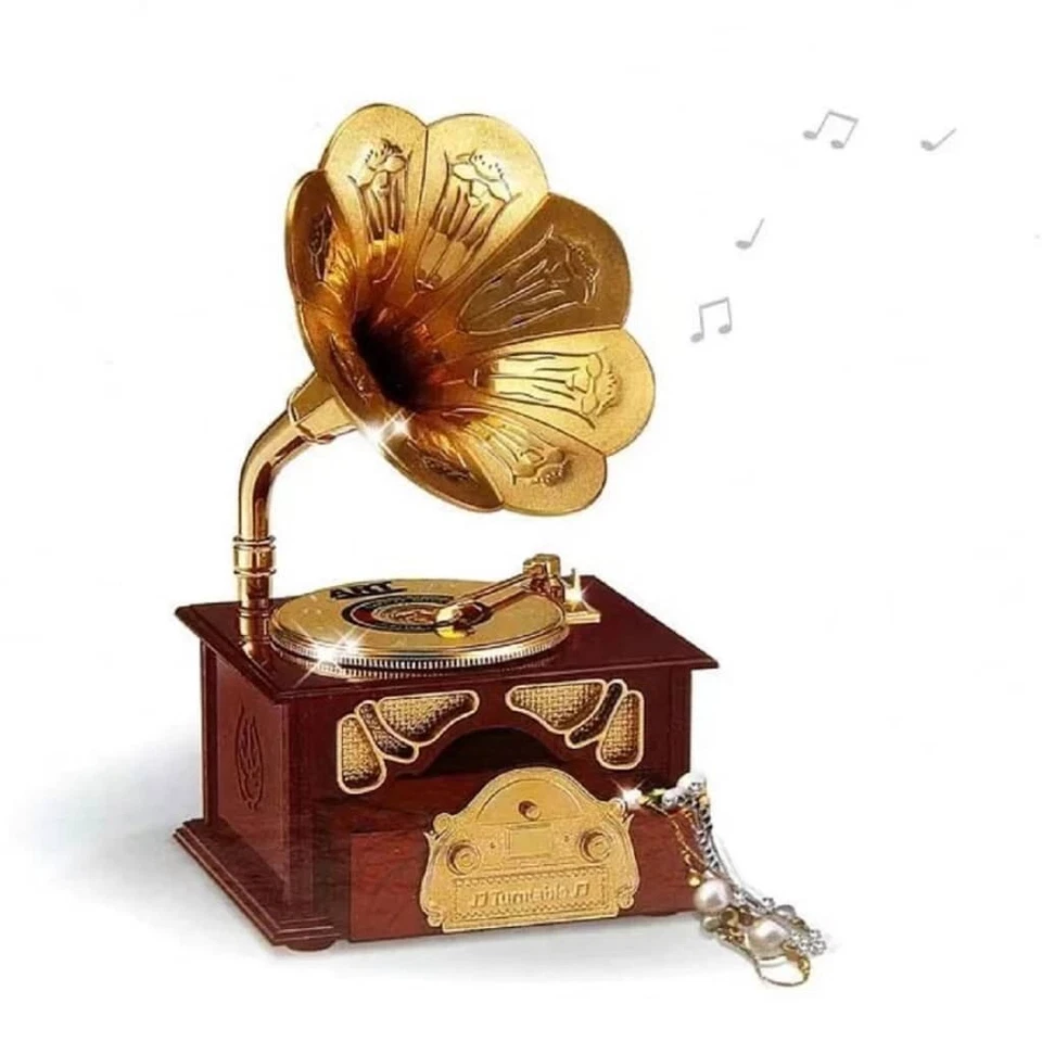 European Vintage Retro Record Gramophone Music Box Home Nordic Decoration - Image 4 of 4