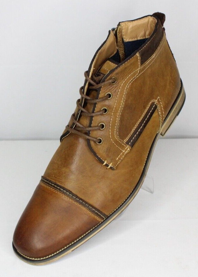 Steve Madden Kaplan Ankle Boots Mens 13 Brown Leather Lace 