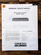 Onkyo EQ-240 Equalizer  Service Manual *Original*