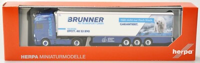 herpa 310055 DAF XF SSC Euro 6 Kühlkoffer-Sattelzug ''Brunner'' 1:87 OVP