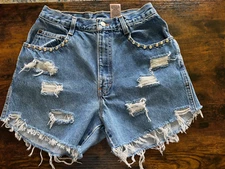 Gitano Women's Size 8 Blue Jean Shorts Distressed