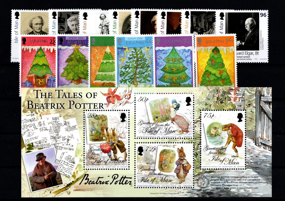 ISLE OF MAN  2006  YEAR SET  COMMEMORATIVES:  8 SETS + 3 MINISHEETS  MNH - Image 2 of 2