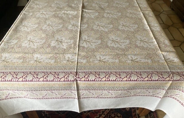 Nappe Ronde Beauvillé 250 Cm - 100% Coton, Couleur Jaune, Occasion Très Bon état