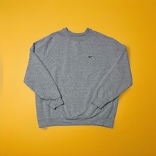 Rare Y2K Vintage Nike Mini Swoosh Gray Crewneck Sweatshirt Men s SZ XL Grey Tag