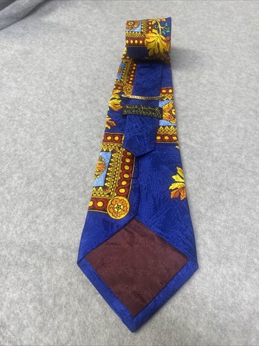 Rush Limbaugh Vtg No Boundaries Collection 100% SILK Necktie Made in USA Gold - Picture 4 of 4