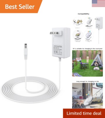 10 ft Power Cord for 4moms mamaRoo 4, 12V 3A Charger for RockaRoo Baby 