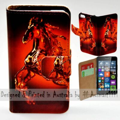 For Nokia Series - Water Horse Theme Print Wallet Mobile Phone Case Cover