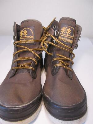 Hodgman Mens Size 7 Waders Boots Brown Lace Up Logo Print Comfort Footwear