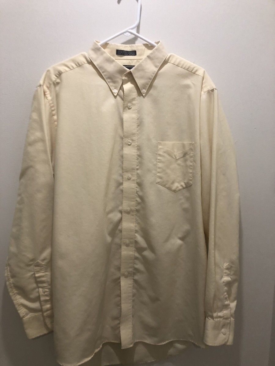 David Taylor Yellow Shirt Mens 36”-37”Long Sleeve Single Needle  Tailoring