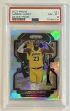 2021 PANINI PRIZM SILVER PRIZM #91 LEBRON JAMES PSA 8 NM-MT