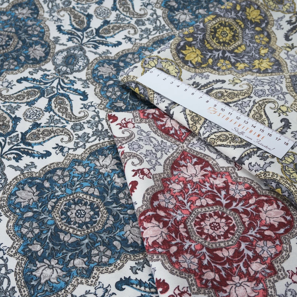 Canvas Panama "Karola" Polster Stoff Vorhang Gardinen Blumen Meterware ab 50 cm - Bild 3 von 4