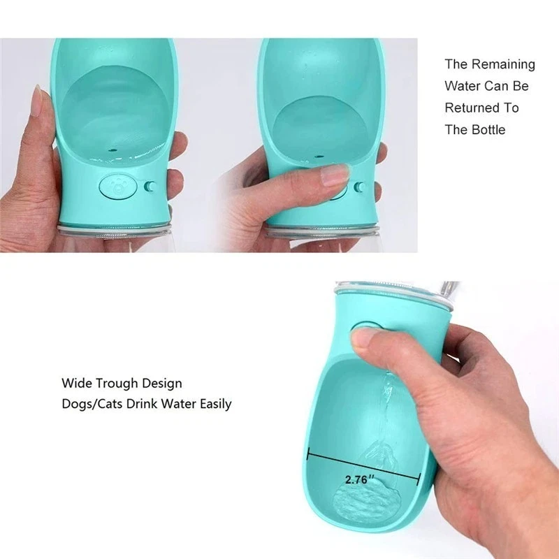 Portable Dog Water Bottle Leak-Proof Dog Travel Water Bottle with Drinking Bowl - Image 4 of 4