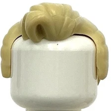 Lego New Tan Minifigure Hair Swept Back Widow's Peak Sideburns Fluffed Bangs