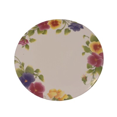 Corelle Coordinates Summer Blush Colorful Flowers 8'' Round Vtg Trivet Melamine