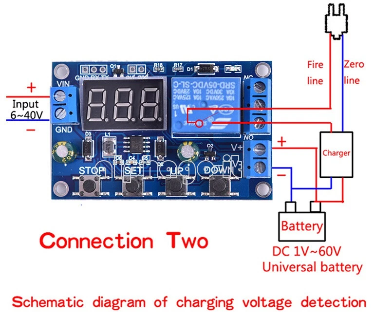 6-40V LED Battery Charger Discharger Board Under Over Voltage Protection Module