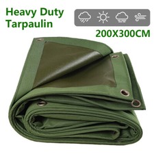 Green Canvas Heavy Duty Cotton Tarpaulin Cover Boat Log Store Roofing Sheet UK