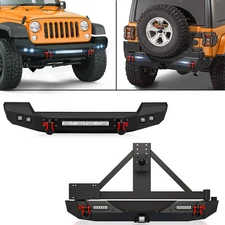 Rear /Full Width Front Bumper With LED Lights For 2018-2024 Jeep Wrangler JL JLU