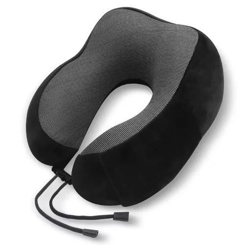 Almohada de algodón con memoria de viaje cuello motor coche aviones siesta tela magnética con forma de - Imagen 14 de 17