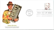 MILTON HERSHEY CHOCOLATE BAR KING FLEETWOOD CACHET 1995 FDC VF unadd