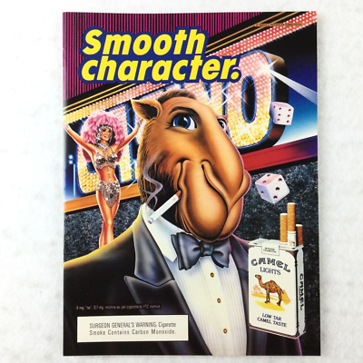 JOE CAMEL 80s VTG PRINT AD Cigarette SMOOTH CHARACTER Casino Vegas