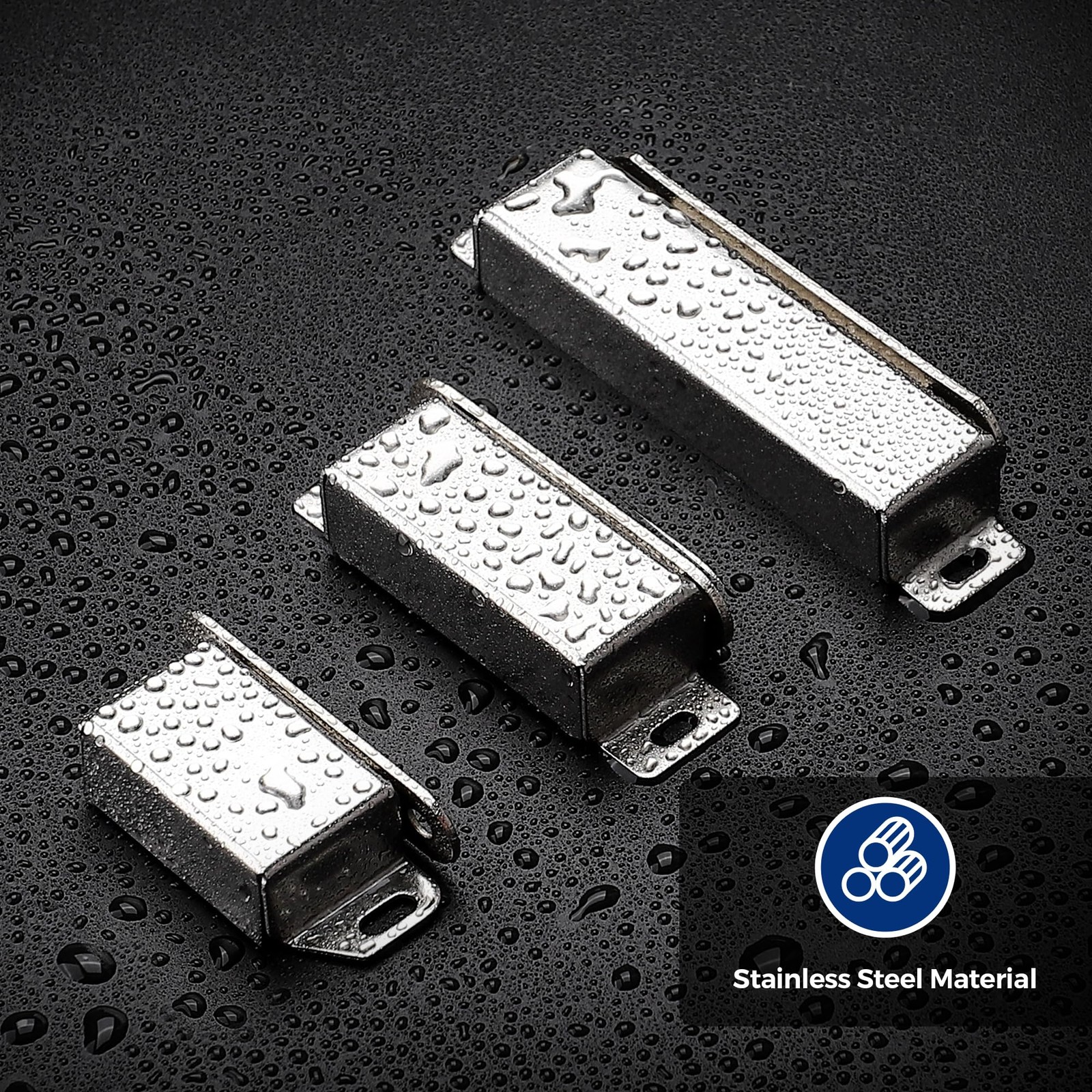 Cabinet Door Magnets, 90 Lbs Strong Magnetic Catch, Heavy Duty, 2 Pack, Silver