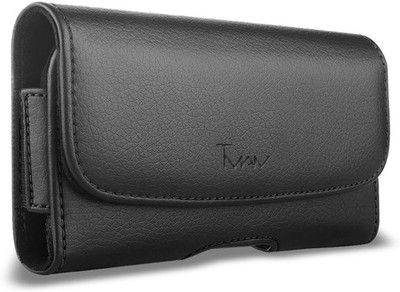 Samsung Galaxy NOTE 8 Pouch Case,  [ XL Size] [Belt Holster] Sideways Leather Ho