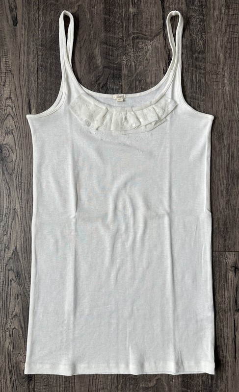 J. Crew Ruffle Tank top Sequin Woman Size M Cotton