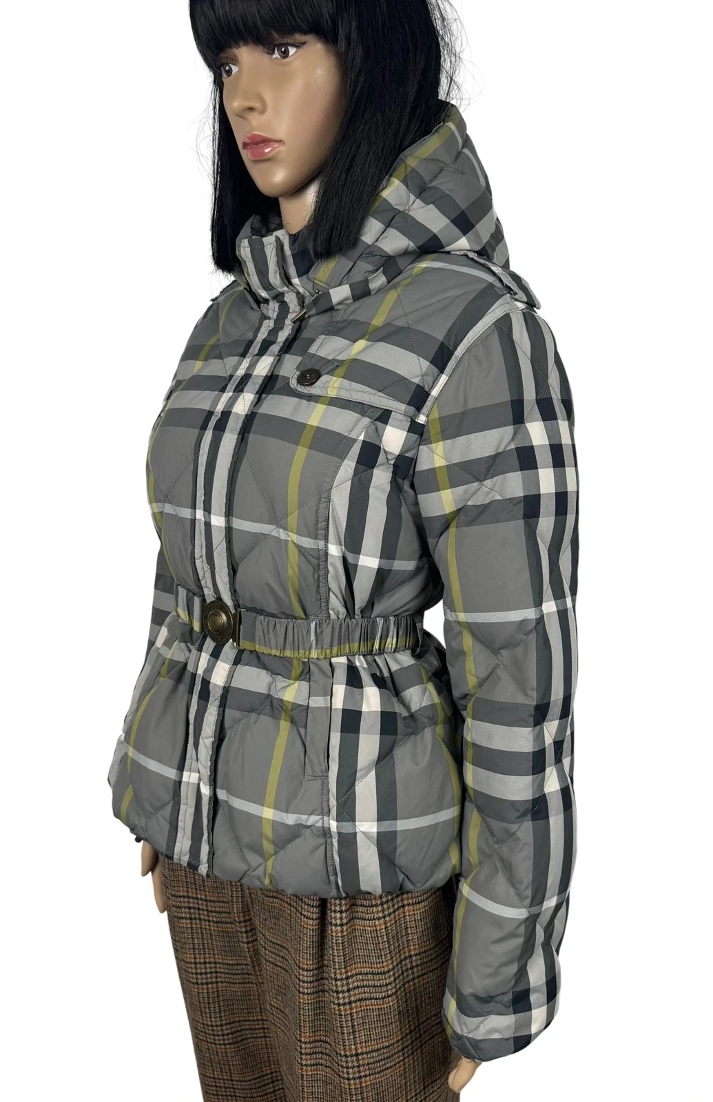 Burberry Down Puffer Jacket Checkered Hooded size… - image 3