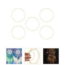 5 Pcs Metal Hanging Rings Golden Metal Crafting Circles for Dream Catcher Decor