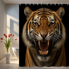 Fierce Tiger Shower Curtain - Wild Animal Home Decor