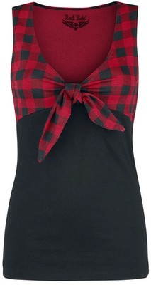Rock Rebel by EMP Damen rot-schwarzes Top im 50s Rockabilly-Style