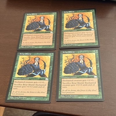 Magic: The Gathering Briar Shield x4 Tempest 1997 Enchantment Green, English