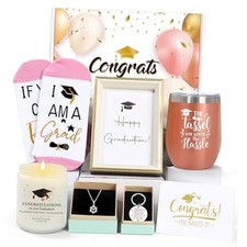 2025 Graduation Gifts for Her - 12 oz Wine Tumbler for High Rose Golden