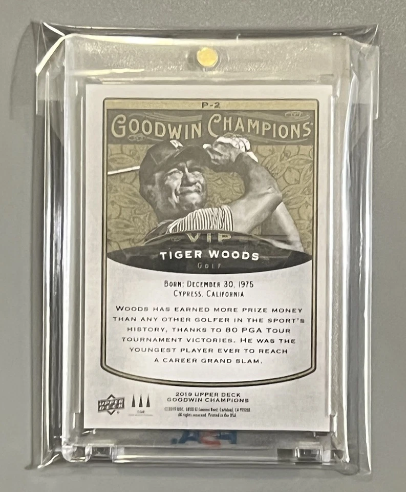 TIGER WOODS ⛳️GOLFE ÓTIMO!!! CARTÃO "RARO" VIP 2019 ✨OURO✨!!! DECK SUPERIOR - Imagem 2 de 2