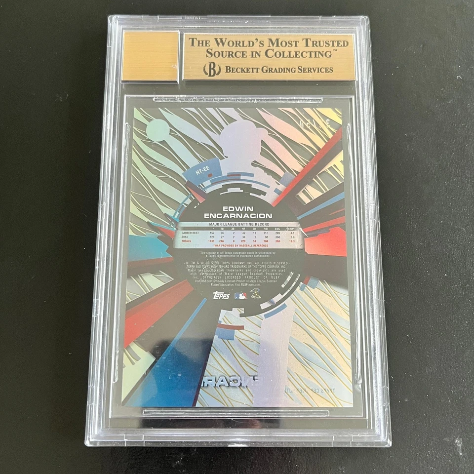 2015 Topps High Tek Auto Gold Rainbow Edwin Encarnacion /50 BGS 10 PRISTINE - Image 2 of 2