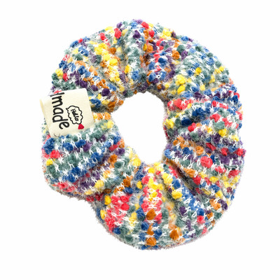 Rainbow Cute Fluffy Plush Hair Scrunchie Soft Candy Pop Hair Tie Colorful