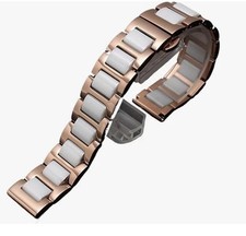 16mm Ceramic Stainless Steel Watch Band Strap Replace Bracelet Solid Links 1161