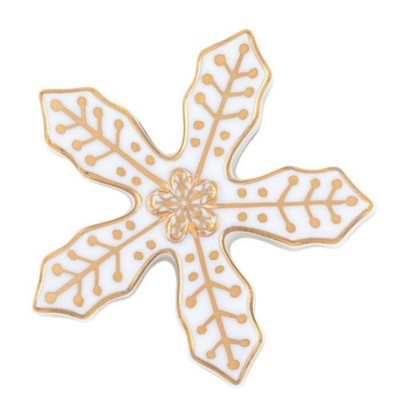 HEREND, GOLD SNOWFLAKE #16450 , W/24KT GOLD,  BRAND NEW,  MINT & BOX!