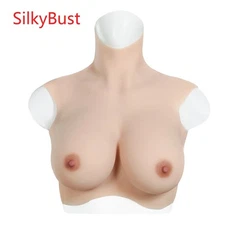 SilkyBust Large Size Silicone Breast forms Fake Boob For Crossdresser Drag Queen