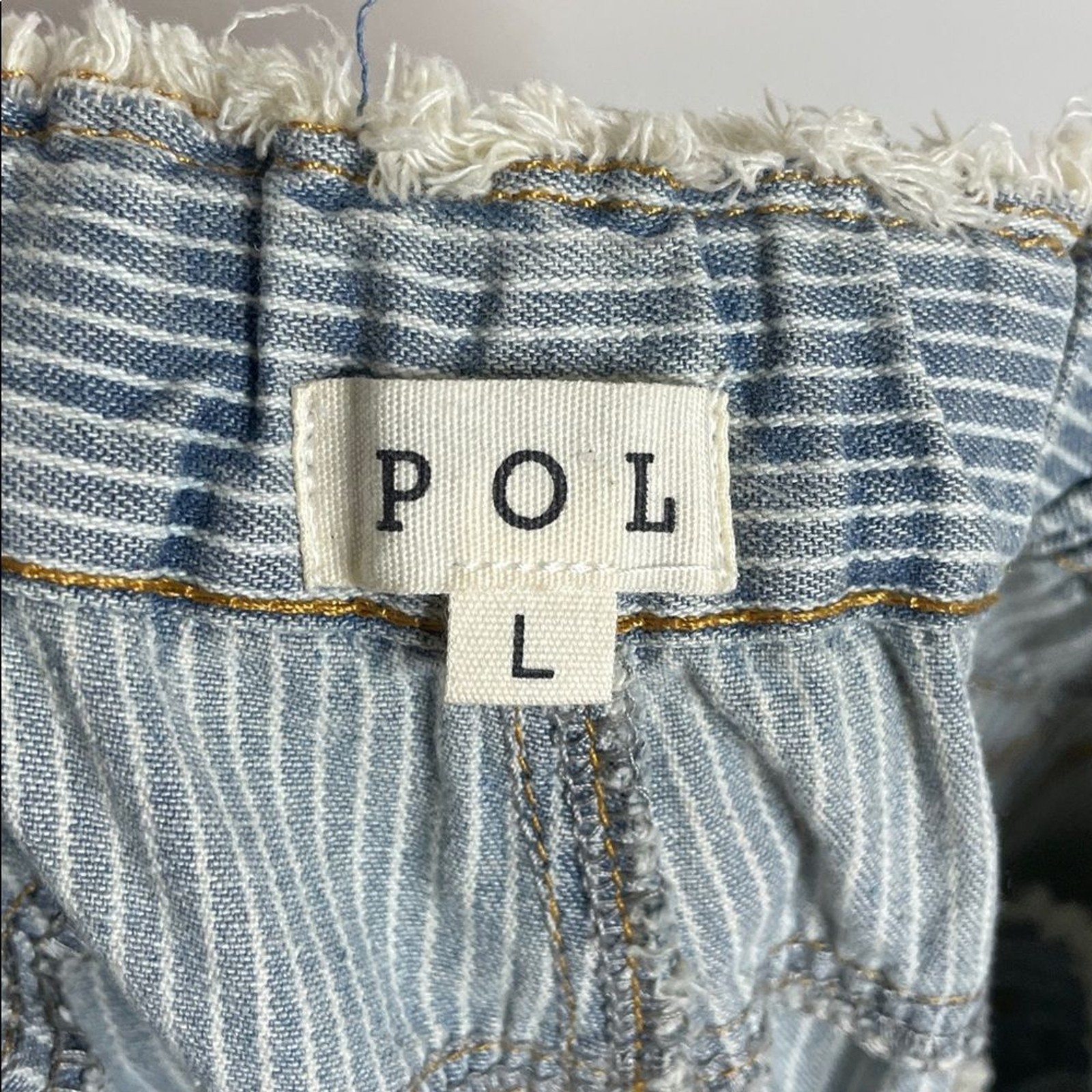 POL Pinstripe Draw String Patch Wide Leg Pants Si… - image 5