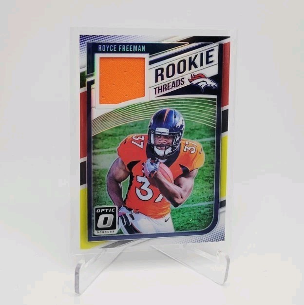 ROYCE FREEMAN 2018 Donruss Optic Red Yellow Holo Rookie Threads Jersey BRONCOS