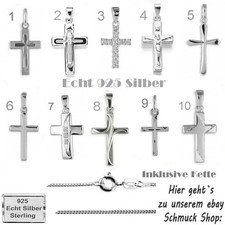 Kreuz Anhänger & Kette Silber 925 Damen Herren Kinder ECHT Schmuck Geschenke ✅