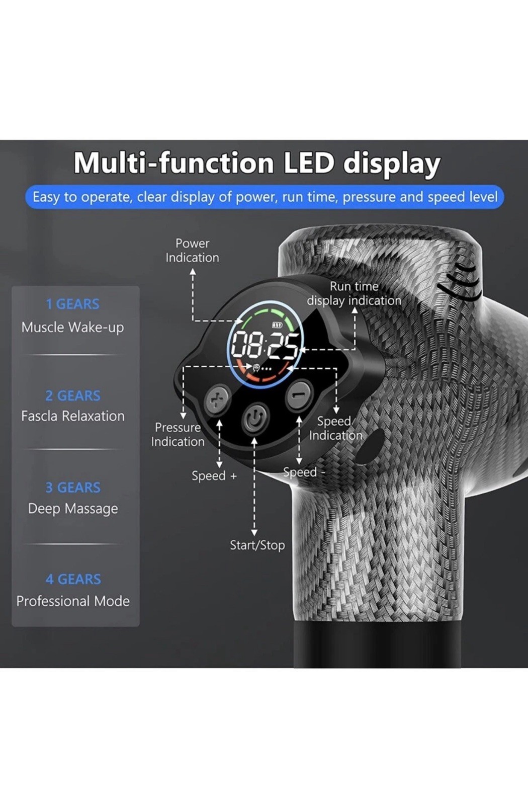 TOLOCO TO-M63 Upgrade Percussion Massage Gun for Athletes Deep Tissue Muscle