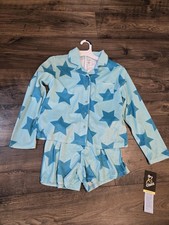Art Class Girl's Pajamas Star Pattern Button Up With Shorts NWT L 10/12