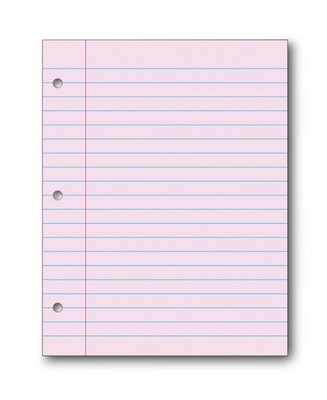 School Smart 3-Hole Punched Filler Paper, 8-1/2 x 11 Inches, Pink, 100 Sheets...
