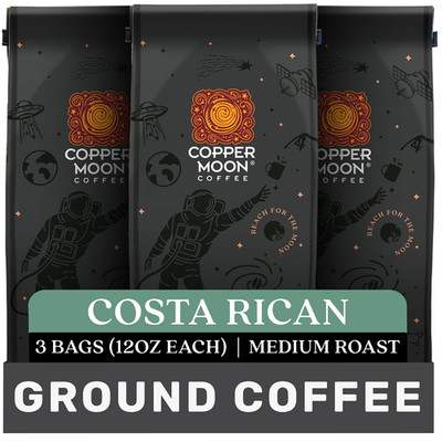 Ground Coffee Costa Rican Blend, 12 Ounce Bags (Pack of 3), 36 Ounces