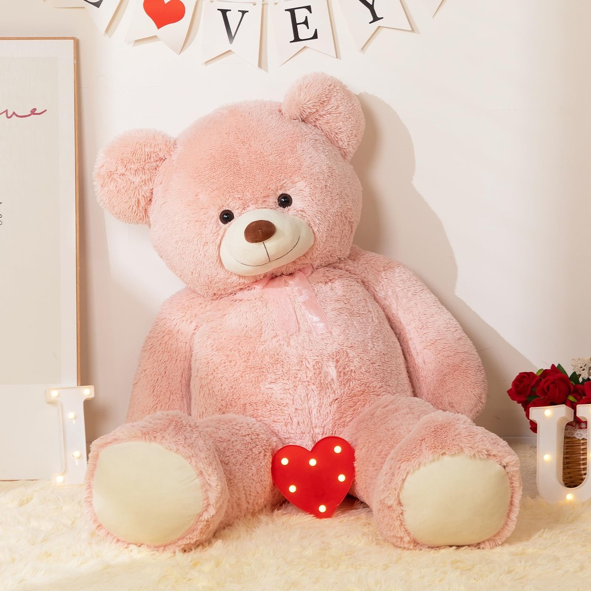 HollyHOME Giant Teddy Bear 5Ft Big Stuffed Animal 60 inch, Pink | eBay