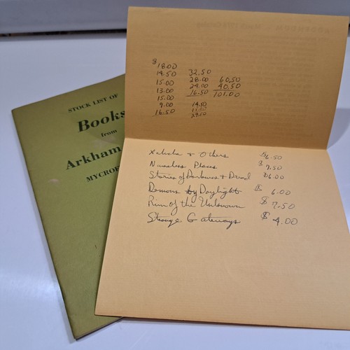 Lagerliste der Bücher von ARKHAM HOUSE MYCROFT MORAN 1974 1975 1977 Nachtrag LOT - Bild 9 von 9