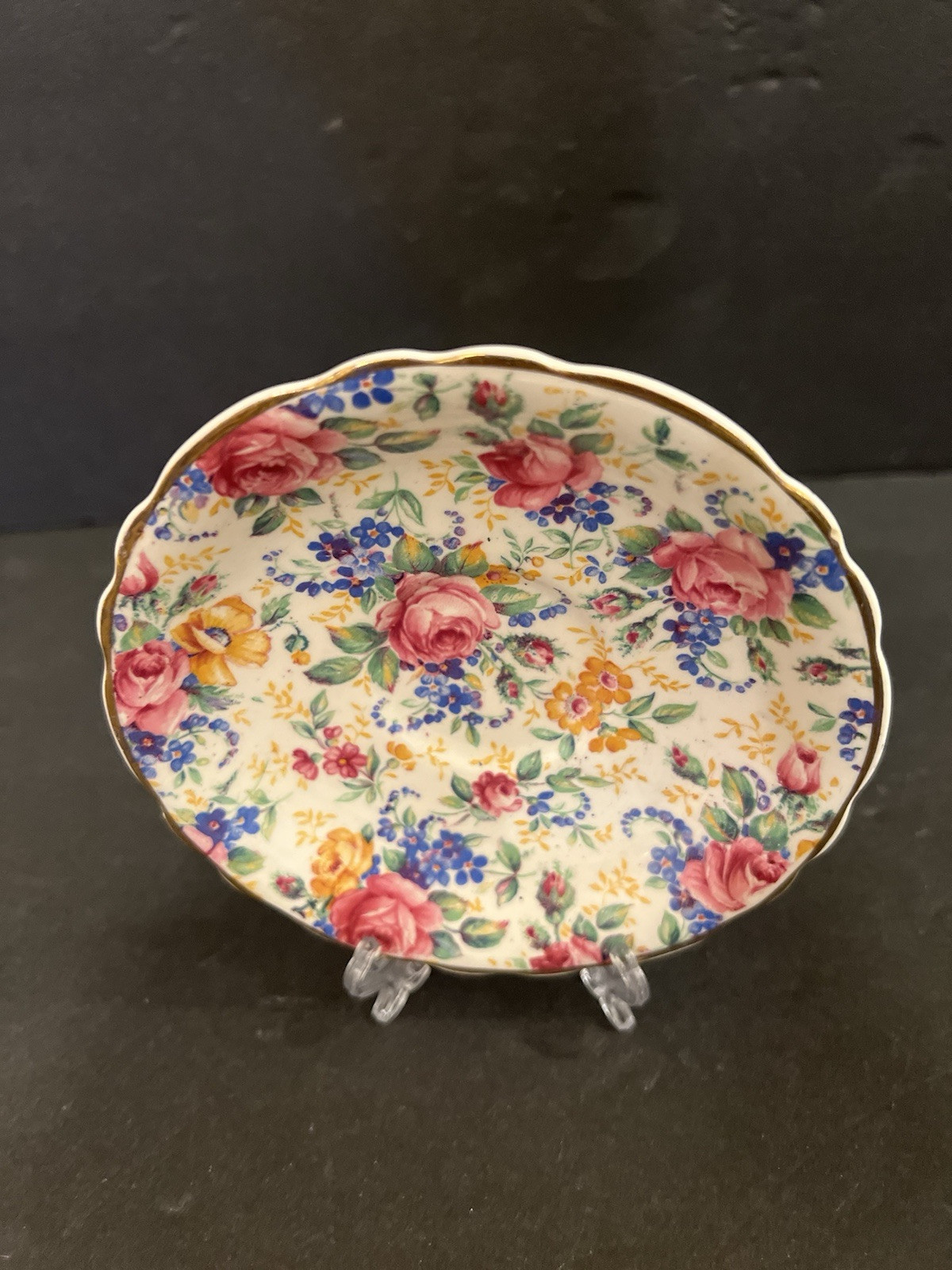 1930s Chintz 'Rosalynde' James Kent LTD 5 Inch Saucer Plate - Longton
