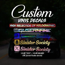 Custom Instagram Username Decals Stickers Social Media Decal JDM Euro Drift